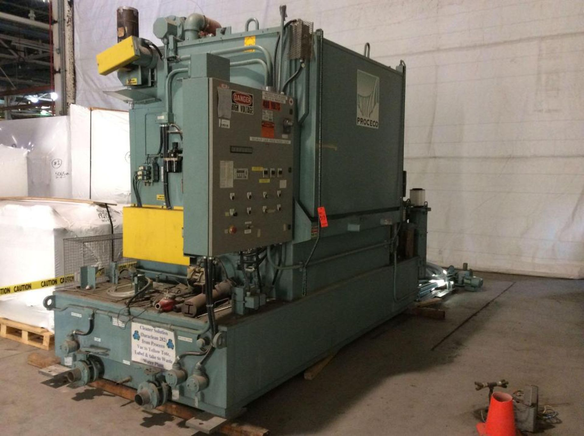 Proceco 48" rotary, 2-stage parts washer, mn FTT-50-48-E-2500-2-2RD-HBO-SS301, sn 96248, Siemens