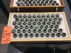 Lot of (60) TG 100 spring collets with storage box