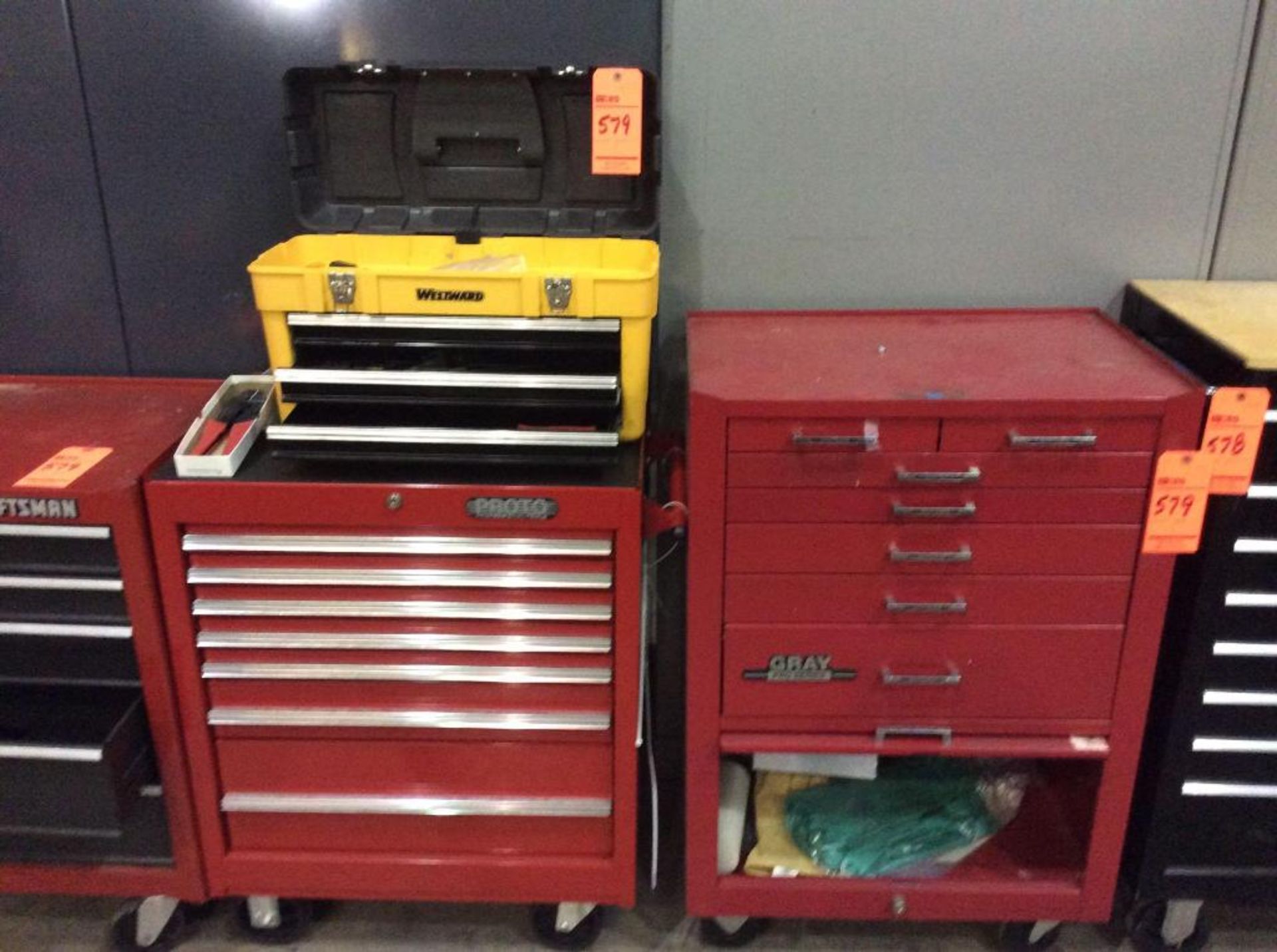 Lot of (5) asst portable tool boxes with misc hand tools - Image 3 of 5