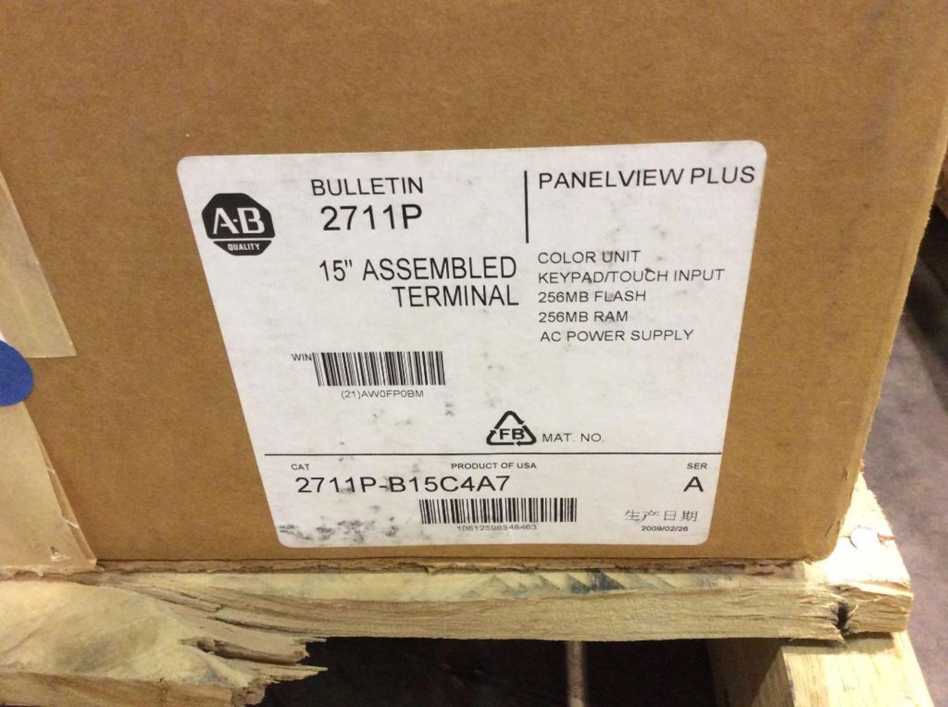 Allen Bradley Panel View 15" assembled terminal, PANELVIEW PLUS 1500, mn 2711P-B15C4A7 (NEW) - Image 3 of 3