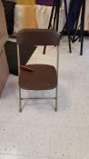 Lot of (75) brown folding chairs, In warehouse