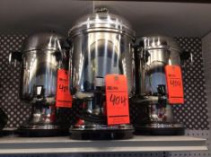 Lot of (3) stainless steel 55 cup coffee makers