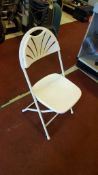 Lot of (75) Millennia white, plastic/metal folding chairs, in store