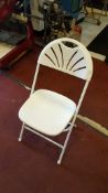 Lot of (75) Millennia white, plastic/metal folding chairs, in store