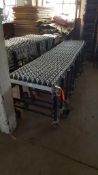 One expandable, accordion type, portable conveyor, 10' x 2' collapsed