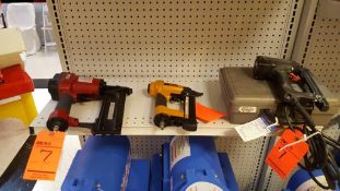 Lot of (3) assorted staplers and nailers, etc. including (1) PMI model 460 pneumatic nailer, (1) Sta