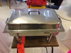Lot of (4) stainless 8 quart chafers with food pan, water pan and (2) sterno holders each
