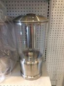 Lot of (4) beverage dispensers, (3) beautifull stainless steel, and (1) plastic