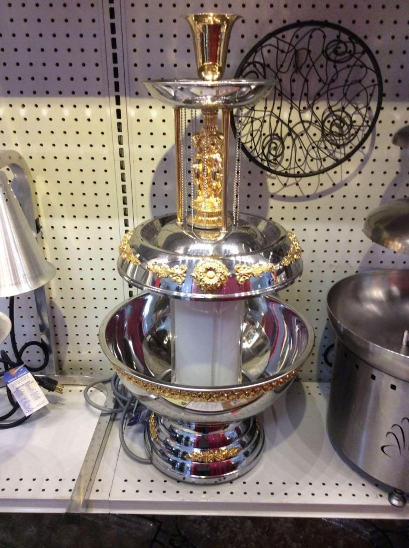 Stainless steel and gold trim design champagne fountain