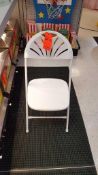 Lot of (75) Millennia white, plastic/ metal, folding chairs, in store