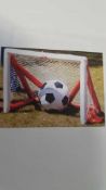 Kids soccer game with duffel bag carry case