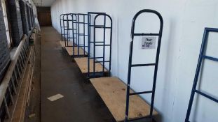 Lot of (4) assorted "U" boat type shop carts, with removable rails