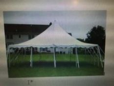 30' x 30' white tent, complete, with poles, stakes, straps etc.