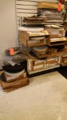 Lot of assorted floor sanding, polishing, and cleaning supplies and accessories, etc