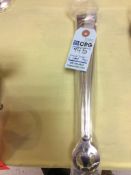 Lot of (11) stainless long tongs, (28) slotted long serving spoons, (15) solid serving spoons, and (