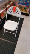Lot of (75) Millennia white, metal/plastic folding chairs, in store