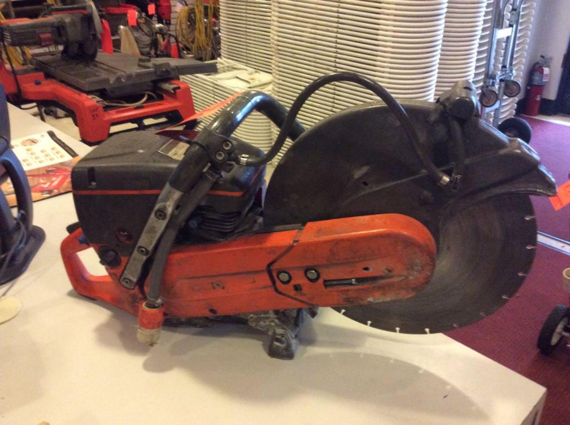 Husqvarna, model K760, gas powered chop saw, 2 cycle, with diamond blade, hard rope pull starter - Image 2 of 2