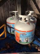 Lot of (3) asst propane tanks (full-partial-empty)