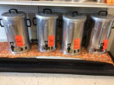 Lot of (4) stainless 90 cup coffee makers