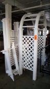 Lot of (2) PVC trellis archways in warehouse