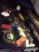 Tool box and contents, assorted tools