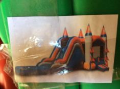 Slip and slide, inflatable bounce house, 34' x11', with blower, B+ condition