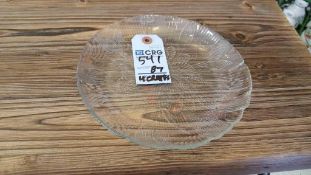 Lot of (87) glass luncheon plates, 7", in 4) wire crates. Add'l fee of $8.00 per wire crate