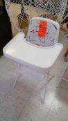 Lot of (7) assorted high chairs, in warehouse
