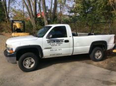 2002 Chevy 2500HD pickup truck, 6.0 liter gas engine, auto trans, 8' bed w/toolbox and ladder rack,