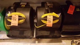 Lot of (2) Tennant, model 614278, electric floor drying fans