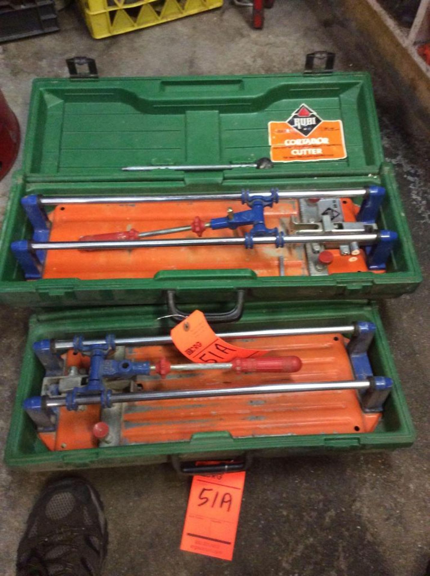 Lot of (2) assorted manual tile cutters, (1) Cortador, MN TS-40, and (1) Cortador, MNTS-30