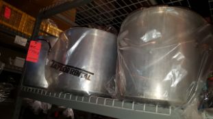 Lot of (3) asst. 40 qt aluminum stock pots
