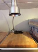 Lot of (2) cutting boards with heat lamp