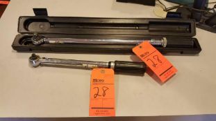 Lot of (2) assorted torque wrenches including (1) OTC number 737 with case, and (1) OTC model 7475
