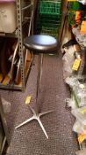 Lot of (40) bar stool seats, with (40) poles, 39" long, and (31) bases, with (20) poles, 17" long, a