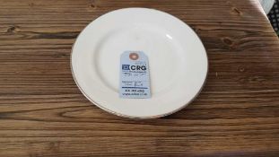 Lot of (119) platinum band salad plates, 7", in (6) wire crates, subject to entirety bids. Add'l fee