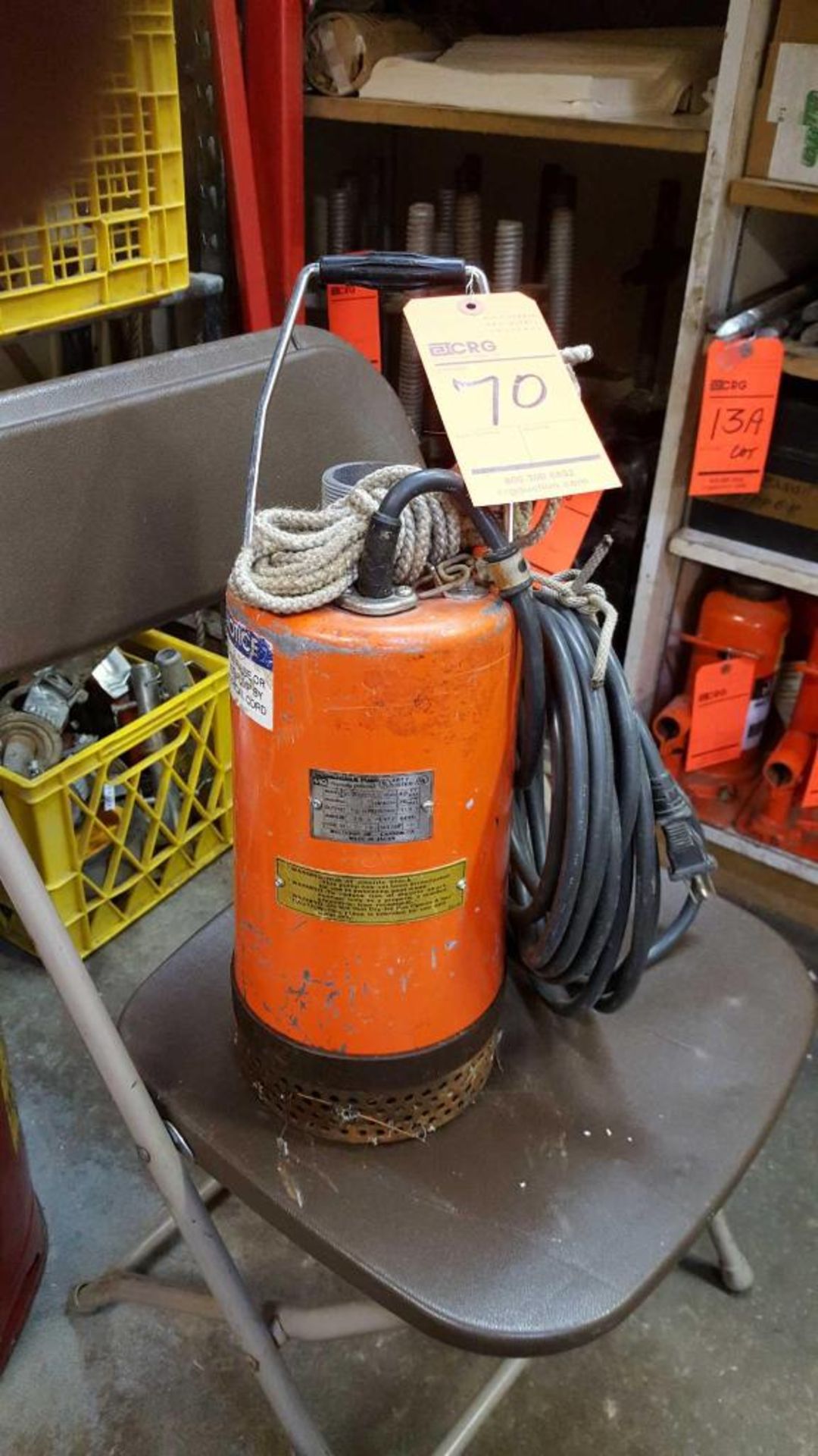 Multiquip electric sump pump, model number St - 2005cul2, 1/2 HP, 76 GPM, 1 phase, 2" capacity