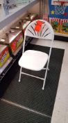 Lot of (75) Millennia white, metal/ plastic folding chairs, in store