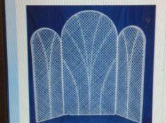 Lot of (5) wicker white backdrop screens, set of (3) 7 ft by 3 feet wide, and (2) at 6 feet high 2 f