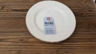 Lot of (120) platinum band salad plates, 7", in (6) wire crates, subject to entirety bids. Add'l fee