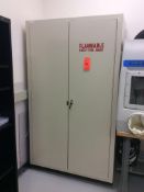 Mott Manufacturing 2 Door Flammable Liquid Storage Cabinet, Approximate 48" wide x 84" tall.