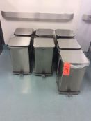 Lot of (7) stainless steel foot operated waste cans