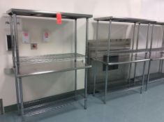 Lot of (4) 4' stainless steel top metro type clean room work tables