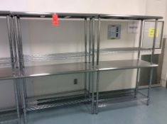 Lot of (4) 4' stainless steel top metro type clean room work tables