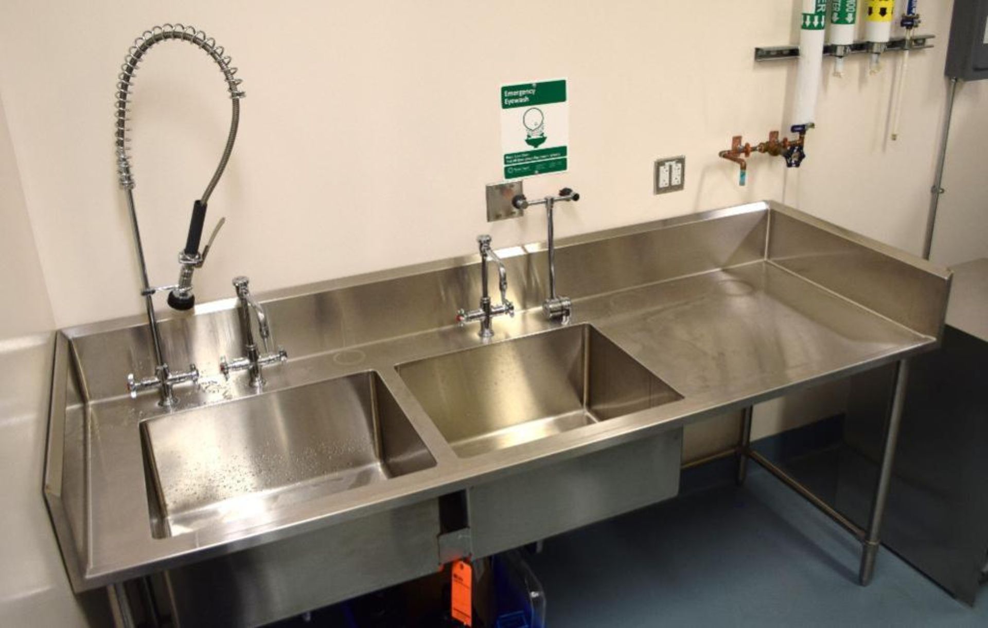 Stainless Steel Double Sink, Approximate 88" long x 30" wide. - Image 2 of 2