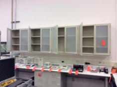 Lot of (4) wall mounted laboratory storage cabinets