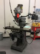 Bridgeport milling machine, sn 269020, 2 hp motor, 9" x 42" T-slot table, powerfeed, Acu-Rite MillMa