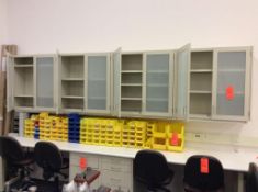 Lot of (4) wall mounted laboratory storage cabinets