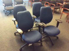 Lot of (4) upholstered executive chairs