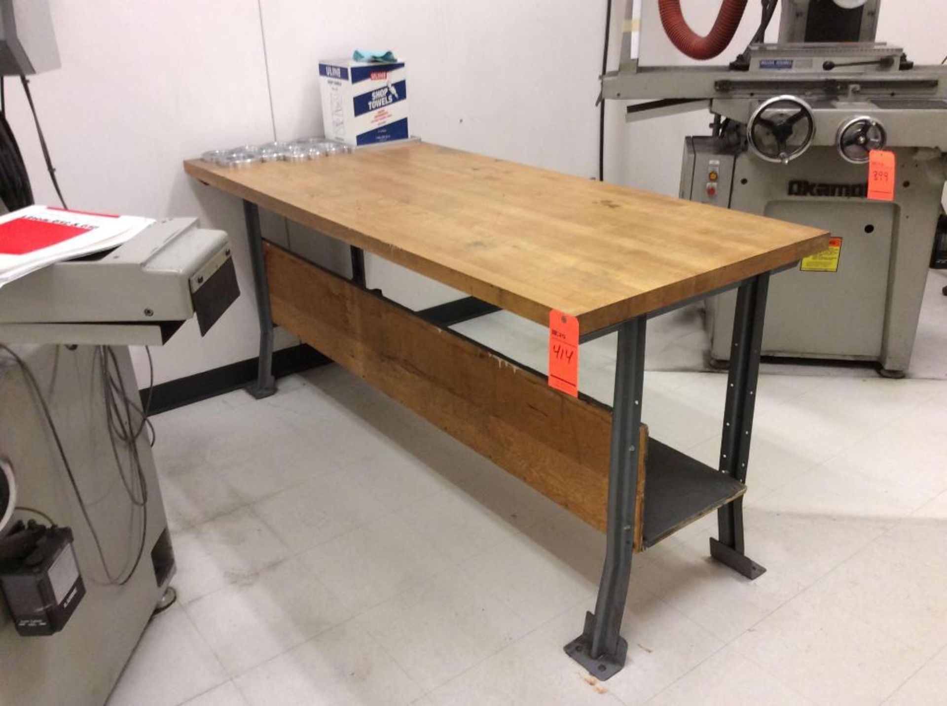 Lot of (2) 6' wood top workbenches - Image 2 of 2